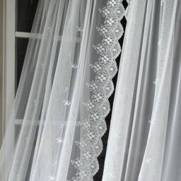 Angel' Premium Quality Embroidered French Net Lace Curtain Width 114 - thumbnail 2