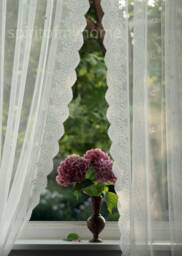 Angel' Premium Quality Embroidered French Net Lace Curtain Width 114 - thumbnail 1