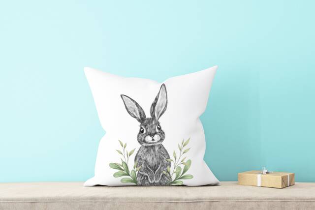 Woodland Cushion , Animals Nursery Baby Decor Theme Forest - Bear Hedgehog - image 1