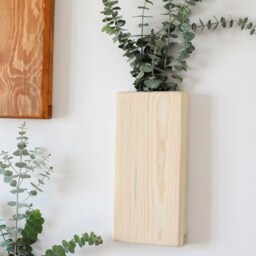 Pine Wood Wall Planter Pocket Rustic Vertical Garden Decor - thumbnail 4