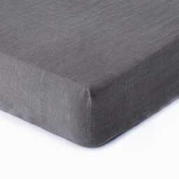 Charcoal Grey Linen Sheet Set - Dark Stonewashed Bedding Breathable Flat Sheet, Fitted Pillowcases Pure Oeko-Tex Certified - thumbnail 3
