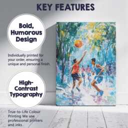 Impressionist Basketball Game Outdoor Court Sporting Art Canvas Wall Print Decor Picture Ready To Hang - thumbnail 2