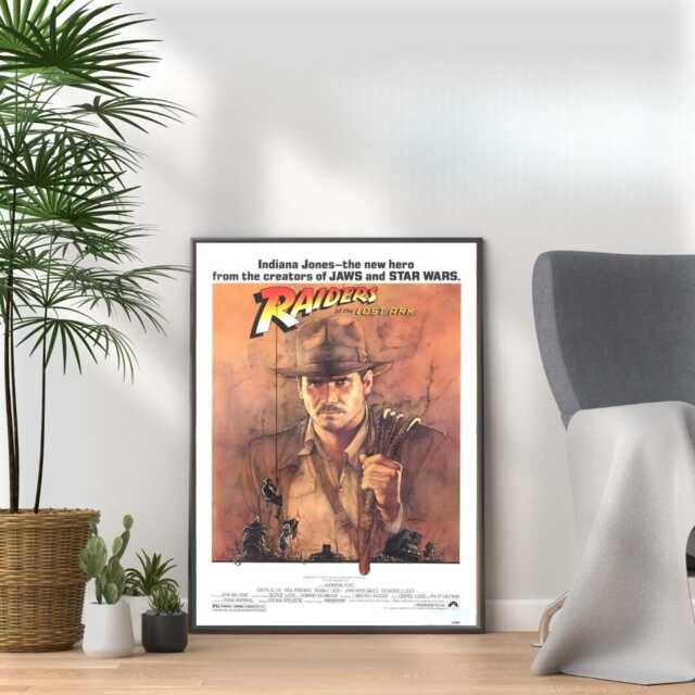 Raiders Of The Lost Ark Print Vintage 80S Movie Poster, Retro Film Wall Art - image 1