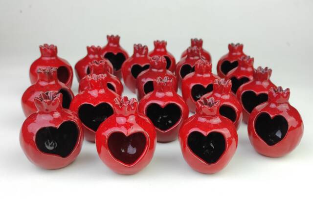 Wedding Favors, Handmade Ceramic Pomegranate, Red Ceramic, Pomegranate Vase, Ceramics & Pottery, Wedding Favor For Guest - image 1