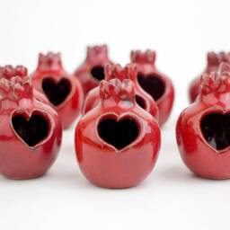 Wedding Favors, Handmade Ceramic Pomegranate, Red Ceramic, Pomegranate Vase, Ceramics & Pottery, Wedding Favor For Guest - thumbnail 3