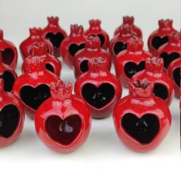 Wedding Favors, Handmade Ceramic Pomegranate, Red Ceramic, Pomegranate Vase, Ceramics & Pottery, Wedding Favor For Guest - thumbnail 2