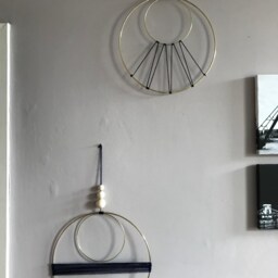 Minimalist Brass Macrame Wall Hanging - thumbnail 3