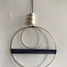 Minimalist Brass Macrame Wall Hanging - thumbnail 2