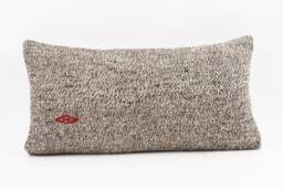 Turkish Kilim Lumbar Pillow Cover Handmade Wool Cushion - 12x24