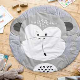 Personalised Baby Playmat - Cheeky Monkey Design, Soft Cotton, 90cm - thumbnail 3