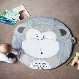 Personalised Baby Playmat - Cheeky Monkey Design, Soft Cotton, 90cm - thumbnail 4