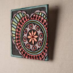 Full Heart Mounted Handmade Tile, Ceramic & Mosaic Wall Art, 8 Inch - Made To Order - thumbnail 2