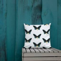 Birdwing Butterfly Cushion, Handmade Housewarming Gift, Home Decor Pillow For Bedroom, Couch, Or Sofa. Large Decorative Pillows - thumbnail 3
