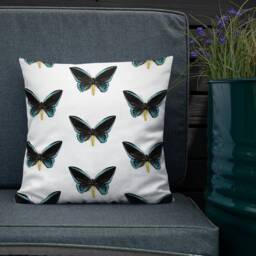 Birdwing Butterfly Cushion, Handmade Housewarming Gift, Home Decor Pillow For Bedroom, Couch, Or Sofa. Large Decorative Pillows