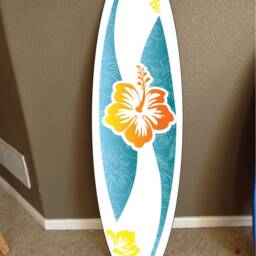 5' Custom Surfboard Wall Decor Hawaiian Beach Art - thumbnail 3