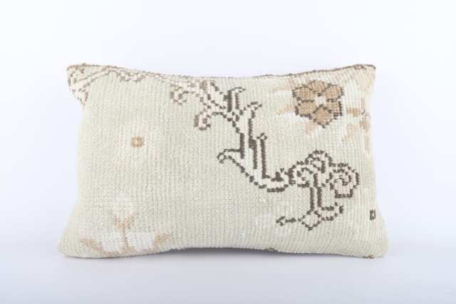 Turkish Kilim Pillow Cover Handwoven Wool, Ethnic Throw - 16x24 - image 1