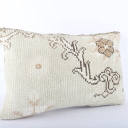 Turkish Kilim Pillow Cover Handwoven Wool, Ethnic Throw - 16x24 - thumbnail 2