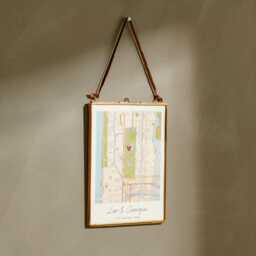 Personalised Vintage Map Picture - Hand Stitched Heart Anniversary Gift - thumbnail 3
