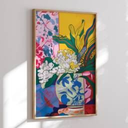 White Flower Abstract Art Poster - Unique Painting For Teen Girl Room Decor - thumbnail 3