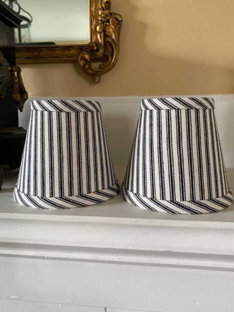 Classic Black & Cream Ticking Stripe Chandelier Lampshade Cottage - image 1
