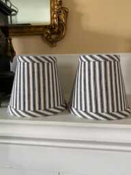 Classic Black & Cream Ticking Stripe Chandelier Lampshade Cottage