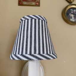 Classic Black & Cream Ticking Stripe Chandelier Lampshade Cottage - thumbnail 4