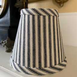 Classic Black & Cream Ticking Stripe Chandelier Lampshade Cottage - thumbnail 2