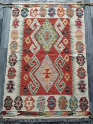 Heritage Collection Rug, Handmade Artisan Afghan Turkish Navajo Multicolour Kilim Rug 124x82 cm - thumbnail 1