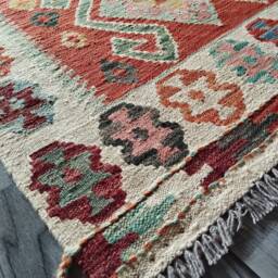 Heritage Collection Rug, Handmade Artisan Afghan Turkish Navajo Multicolour Kilim Rug 124x82 cm - thumbnail 2