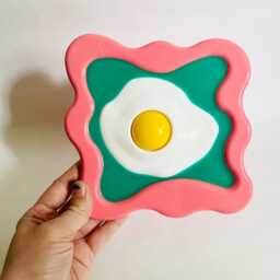 Fried Egg Wall Hanging Wavy Dopamine Decor, Pop Art Sculpture - thumbnail 4