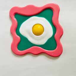 Fried Egg Wall Hanging Wavy Dopamine Decor, Pop Art Sculpture - thumbnail 2
