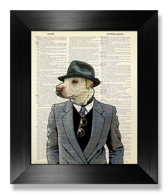 Geekery Dog Art Print, Dictionary Print On Dictionary Paper, Geek Fashion Bedroom Poster, Gift For Lover Man