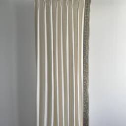 White Cotton Linen Curtain Panels, Pleated Curtains With Luxury Trim, Custom Panels, Home Decor - thumbnail 3