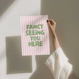 Fancy Seeing You Here Art Print Green & Pink Hallway Wall Decor - thumbnail 3