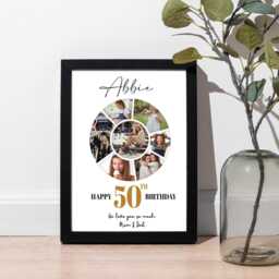 Personalised 50Th Birthday Photo Collage Print, Custom Wall Art, Milestone Gift, Art Gift - thumbnail 4