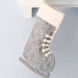 Felt Grey Ice Skate Christmas Stocking For - thumbnail 2