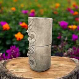 Concrete Tiki Statue Stone Totem Pole Sculpture Polynesian Garden Art Outdoor Island Ornament Cement Yard Tribal Style Gift House Decor - thumbnail 2