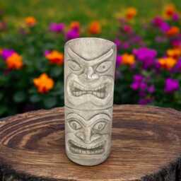 Concrete Tiki Statue Stone Totem Pole Sculpture Polynesian Garden Art Outdoor Island Ornament Cement Yard Tribal Style Gift House Decor - thumbnail 1
