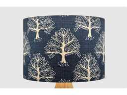 Dark Blue Oak Tree Lampshade, Table Floor Lamp/Ceiling Pendant, Small Medium Large, 15cm 20cm 25cm 30cm 35cm 40cm, Fabric Drum Light Shade