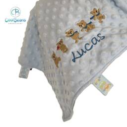 Personalised Baby Taggy Blanket - Embroidered Name & Teddy's 35cm X Comforter Blanket Colour Options - thumbnail 2