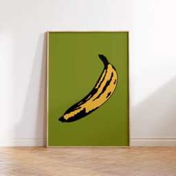 Banana Print Poster, Living Room Wall Print, Bedroom Decor, Typography Art Dopamine Portrait Art, Kitchen Foodie - thumbnail 3
