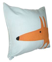 Scion Mr Fox Blue Cushion Cover 12'' - thumbnail 1