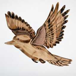 Handcrafted Reclaimed Wood Kookaburra Sculpture Eco-Friendly Bird Art - thumbnail 2