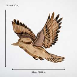 Handcrafted Reclaimed Wood Kookaburra Sculpture Eco-Friendly Bird Art - thumbnail 3