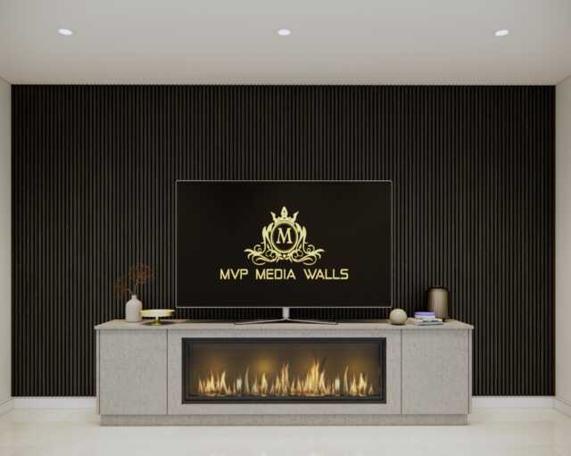 Media Wall Package - 2M Floor Standing Unit 40' Electric Fire - image 1