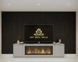 Media Wall Package - 2M Floor Standing Unit 40' Electric Fire - thumbnail 1