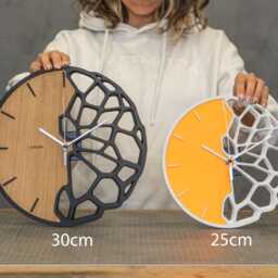 "Futuristic Organic Wall Clock, Original Digital Design - Stl For 3D Printing, Combined With Laser Cut Oak, Diy Project, ""Kletka 3.1" - thumbnail 4