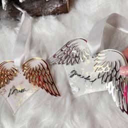 Personalized Memorial Angel Wing Ornament Acrylic Christmas Bauble - thumbnail 3