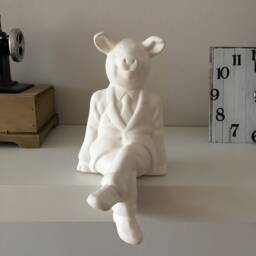 Home Decor, Ready To Paint, Ceramic Pig Bisque, With Suit, Sitting Pig, On Corner, Figurine, Animal Gift Idea, Art Pigs - thumbnail 2