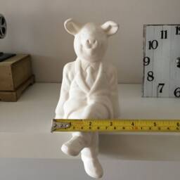 Home Decor, Ready To Paint, Ceramic Pig Bisque, With Suit, Sitting Pig, On Corner, Figurine, Animal Gift Idea, Art Pigs - thumbnail 4